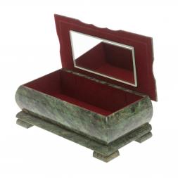 Шкатулка "Хозяйка медной горы и Данила Мастер" с иллюстрацией малахит 18х9х8 см