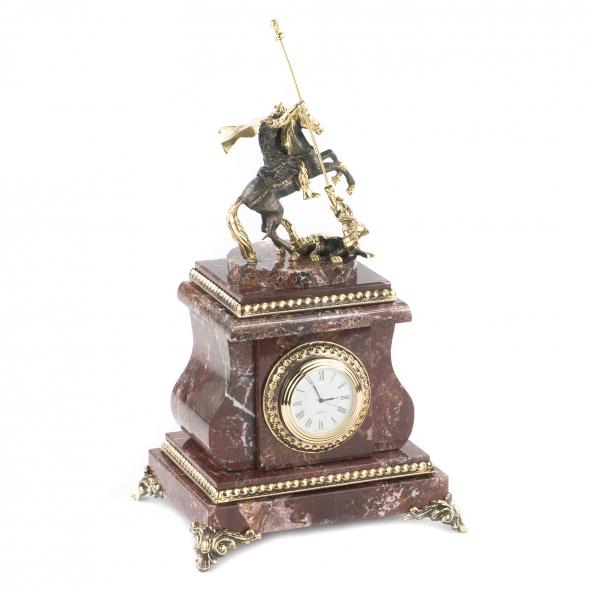 Настольные часы &amp;quot;Георгий Победоносец&amp;quot; камень креноид