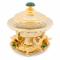Икорница &amp;quot;Три стерлядки&amp;quot; камень малахит Златоуст