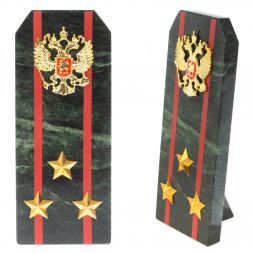 Сувенир погон &amp;quot;Полковник ВС&amp;quot; камень змеевик
