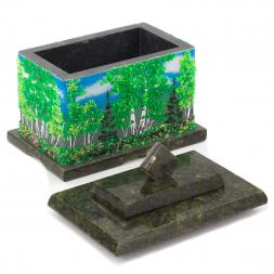 Шкатулка с рисунком из каменной крошки &amp;quot;Лето&amp;quot; 10,5х7х10 см
