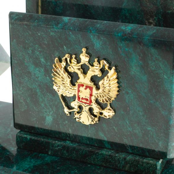 Письменный набор &amp;quot;Герб РФ&amp;quot; камень змеевик 113484