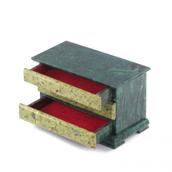 Ларец &amp;quot;Комод&amp;quot; 3 ящика змеевик 21x12x16 см 112087