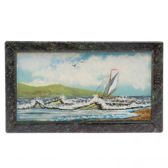 Картина из камня &amp;quot;Морской пейзаж&amp;quot; рамка змеевик 31х19 см 125785