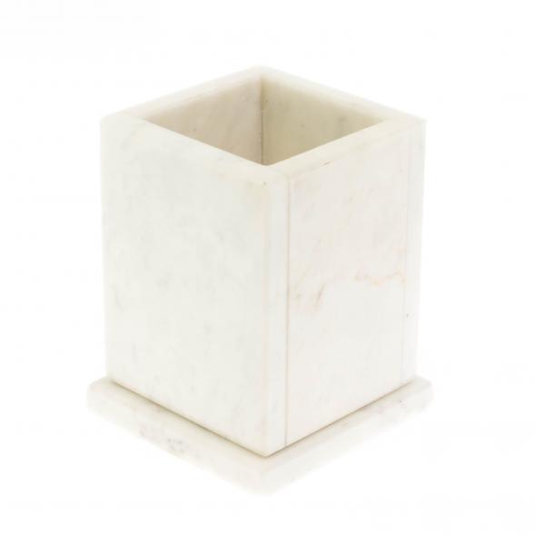 Карандашница из белого мрамора 9х11,5 см 130164