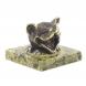 Настольная фигурка из бронзы &amp;quot;Кот улыбка&amp;quot; камень змеевик 116189