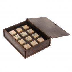 Камни для виски 12 кубиков из розового мрамора в подарочной коробке