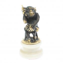 Статуэтка &amp;quot;Обезьяна с телефоном&amp;quot; мрамор бронза