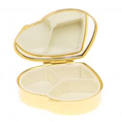 Таблетница "Сердце" на 3 отделения камень серафинит цвет золото