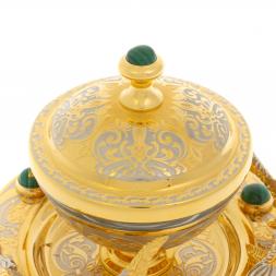 Икорница &amp;quot;Три осетра&amp;quot; малахит