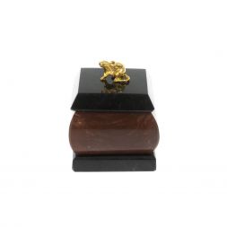 Шкатулка &amp;quot;Мышка&amp;quot; из камня лемезит 4,5х4,5х6 см